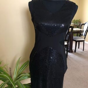 All black mini dress